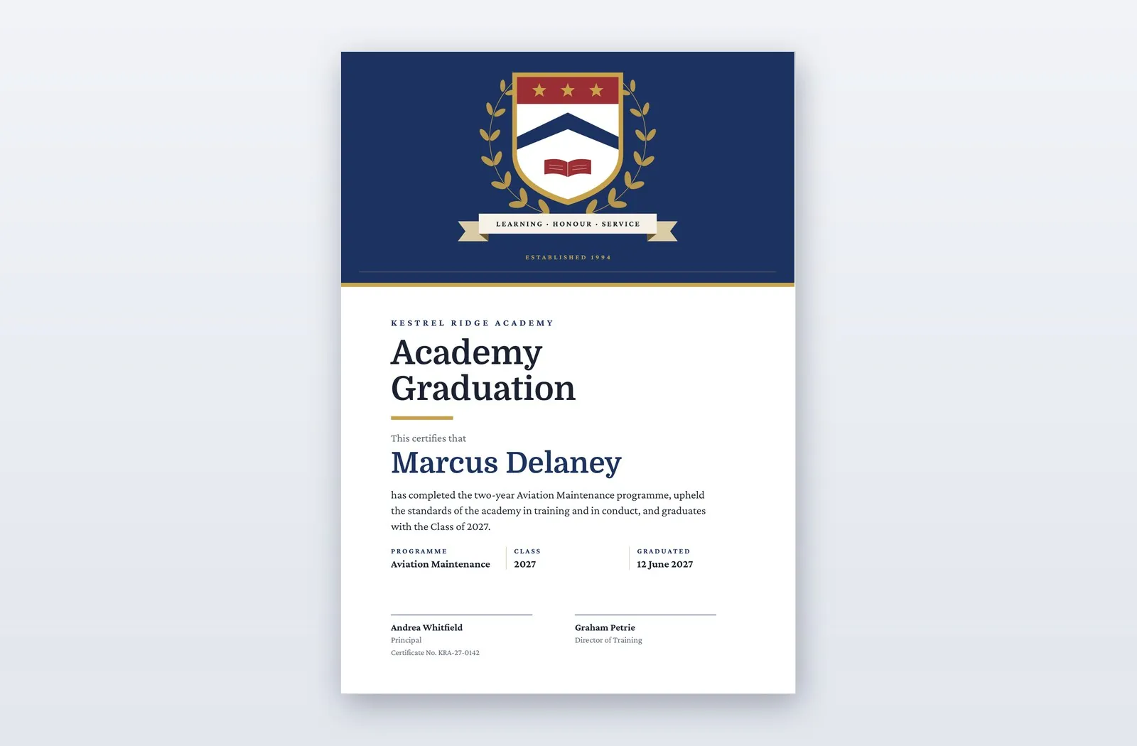Free Academy Graduation Certificate Template – Dexter Chief